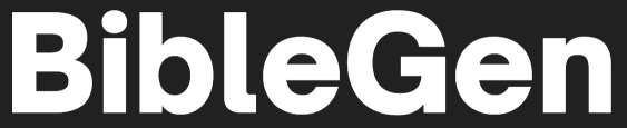 BibleGen Logo White on Black background