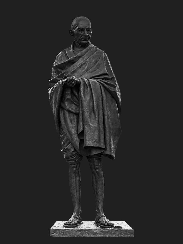 Statue of Gandhi in Black and White
