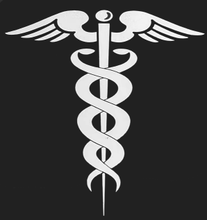 Symbol for medicine in black and white