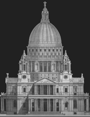 Image of St Pauls Cathedral in London in Black and White