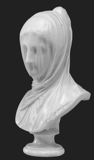 Statue of a veiled woman depicting the subject of Grief