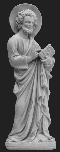 Statue of St Peter depicting the subject of judging others