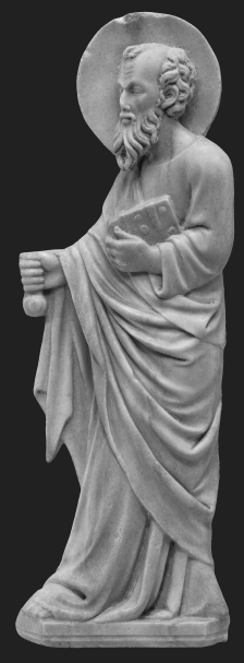 Marble statue of christ bound depicting the theme of perseverance
