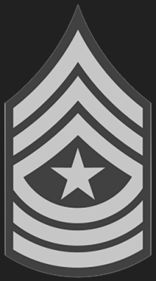 Symbol of Sergeant Major in US army depicting the subject of promotion
