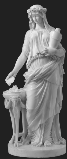 Sculpture of a vestal virgin symbolizing the subject of virginity