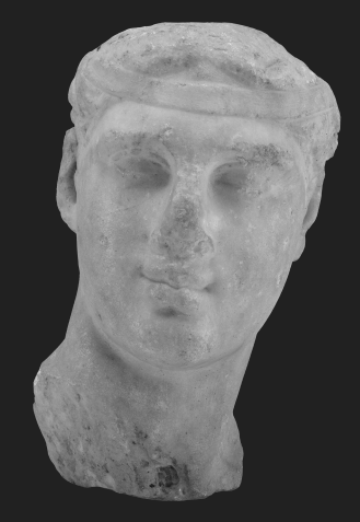Ancient Greek statue head of a Youth